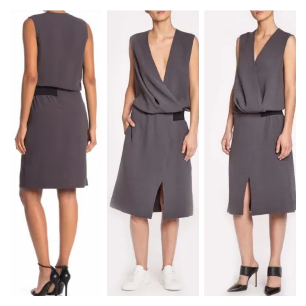 Brochu Walker Claren Faux Wrap Drop Waist Dress Size Small NWT